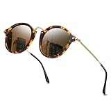 DTIUGUTAE Round Polarized Sunglasses Women Trendy Retro tortoise circle frame(Tortoise Frame/Polarized Brown Lens) @ $6.99