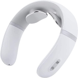 Neck Massager with Heat, Pain Relief, Cordless Intelligent Neck Massager, Portable Deep Tissue Trigger Point Massager, Gifts for Women Men, Home, Outdoor, Office use – White