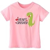 Toddler Boys Valentine Shirt for Girls Kids, Love T-Rex Dinosaur Alphabet ABC I Love You Heart T Shirt Cotton Blend,4-7T