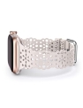 TOYOUTHS Compatible with Apple Watch Band Women 41mm 40mm 38mm Soft Stretchy Silicone Lace Flower Cut-outs Scalloped Breathable Waterproof Lacy Band for iWatch Series 8 7 6 5 4 3 2 1 SE @ $3.99