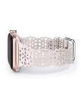 TOYOUTHS Compatible with Apple Watch Band Women 41mm 40mm 38mm Soft Stretchy Silicone Lace Flower Cut-outs Scalloped Breathable Waterproof Lacy Band for iWatch Series 8 7 6 5 4 3 2 1 SE @ $3.99
