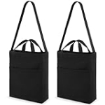 Lily queen Canvas Tote Bag for Women Shoulder Bags 2pcs Black