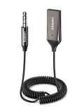 UGREEN Aux to Bluetooth 5.0 Adapter 3.5mm Bluetooth Receiver for Car USB 2.0 to 3.5mm Jack Kit with Built-in Microphone Aux Input for Hands-Free Calls Compatible with Car Speaker and Home Audio @ $9.09