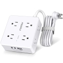 6 Feet Power Strip with 4 USB Ports (1 USB C) -POWRUI 8 Widely Surge Protector Outlets @ $14.98