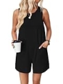 VUTRU Rompers for Women Summer Short Jumpsuits Casual Loose Fit Maternity Romper Comfy Cotton One Piece with Pockets
