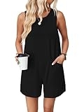 VUTRU Rompers for Women Summer Short Jumpsuits Casual Loose Fit Maternity Romper Comfy Cotton One Piece with Pockets