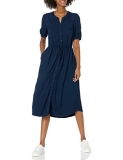 Amazon Essentials Women’s Relaxed Fit Half-Sleeve Waisted Midi A-Line Dress @ $19.44