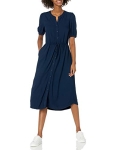 Amazon Essentials Women’s Relaxed Fit Half-Sleeve Waisted Midi A-Line Dress @ $19.44
