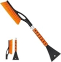 Car Snow Scraper and Brush with Ergonomic Foam Grip for Snow Removal