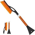 Car Snow Scraper and Brush with Ergonomic Foam Grip for Snow Removal