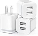 USB Wall Charger, LUOATIP 3-Pack 2.1A/5V Dual Port USB Cube Power Adapter Charger Plug Block Charging Box Brick for iPhone 13 12 11 Pro Max SE XS XR X 8 7 6 6S Plus, Samsung, LG, Moto, Android Phones @ $9.98