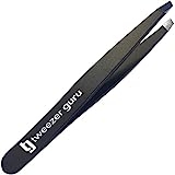 Tweezer Guru Tweezers for Women – Slant Pointed Precision Tweezers for Eyebrows & Ingrown Hair Removal – Blackhead and Splinter Tweezer with Sharp Needle Nose Point for Plucking (Black) @ $4.75