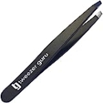 Tweezer Guru Tweezers for Women – Slant Pointed Precision Tweezers for Eyebrows & Ingrown Hair Removal – Blackhead and Splinter Tweezer with Sharp Needle Nose Point for Plucking (Black) @ $4.75