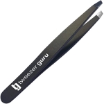 Tweezer Guru Tweezers for Women – Slant Pointed Precision Tweezers for Eyebrows & Ingrown Hair Removal – Blackhead and Splinter Tweezer with Sharp Needle Nose Point for Plucking (Black) @ $5.99