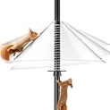 Squirrel Baffle for Bird Feeder Pole – Bird Feeder Baffle with Steel Spring Motion for Better Defense, Polycarbonate Extra-Thick Squirrel Guard for Outside Pole Mount, 19 Inch, Metal Buckle