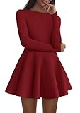 PRETTYGARDEN Fall Cocktail Dresses for Women Elegant Classy Wedding Guest 2025 Long Sleeve Homecoming Party A Line Mini Dress(Red,Medium) @ $15