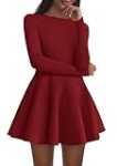 PRETTYGARDEN Fall Cocktail Dresses for Women Elegant Classy Wedding Guest 2025 Long Sleeve Homecoming Party A Line Mini Dress(Red,Medium) @ $15