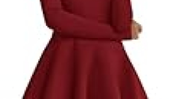 PRETTYGARDEN Fall Cocktail Dresses for Women Elegant Classy Wedding Guest 2025 Long Sleeve Homecoming Party A Line Mini Dress(Red,Medium) @ $15