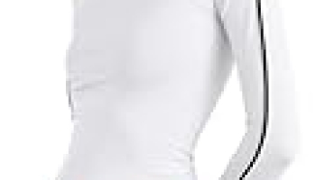 REORIA Long Sleeve Crop Tops for Women Workout Compression Tight Slim Fitted Going Out Striped Shirts Color Block Crew Neck Teen Girls Clothes 2025 Fall Fashion Outfits White X-Small @ $3.44