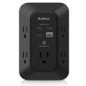 USB Wall Charger Surge Protector – Addtam 5 Outlet Extender with 4 USB Charging Ports ( 1 USB C) @ $11.13