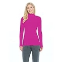 Natural Uniforms Women’s Long Sleeve Mock Turtle-Neck T-Shirt Under Scrub (Hot Pink, Small)
