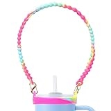 Bexbchh Water Bottle Handle – Strap Carrier Soft and Durable Silicone Water Bottle Sling Fits Most 8-40oz Bottles – Compatible Stanley Cup Accessories,Water Bottle Holder for Hiking (Yellow Pink) @ $9.99