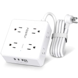 Surge Protector Power Strip – 6 Ft Flat Plug Extension Cord with 8 Widely Outlets and 4 USB Ports(1 USB C) @ $8.99