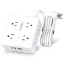 Surge Protector Power Strip – 6 Ft Flat Plug Extension Cord with 8 Widely Outlets and 4 USB Ports(1 USB C) @ $8.99