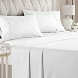 King Size Sheet Set – Breathable & Cooling – Hotel Luxury Bed Sheets – Extra Soft – Deep Pockets – Easy Fit – 4 Piece Set – Wrinkle Free – Comfy – White Bed Sheets – Kings Sheets – 4 PC @ $29.68