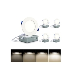 Recessed Lighting 4 Inch 4 Pack LED Recessed Ceiling Light with Junction Box @ $11.60