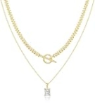 Jewlpire Dainty Gold Necklace for Women, 14k Plated Gold Layered Necklaces for Women, Minimalist Cuban Chain Birthstone Necklaces for Women Necklaces for Women Trendy @ $3.74