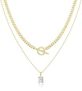 Jewlpire Dainty Gold Necklace for Women, 14k Plated Gold Layered Necklaces for Women, Minimalist Cuban Chain Birthstone Necklaces for Women Necklaces for Women Trendy @ $3.74