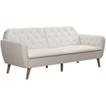 Novogratz Tallulah Memory Foam Futon Sofa Bed (Ivory Boucle)