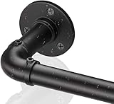 DHLDWQ Black Industrial Curtain Rods for Windows 48 to 84, Outdoor Blackout Curtain Rod, Wrap Around Heavy Duty Curtain Rods,1 Inch Drapery Rods, Rustic Pipe Curtain Rod 36-72 Inch @ $5.93