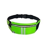 GETTOONE Running Phone Holder Waist Pack Bag Reflective Runners Belt Jogging Pocket Belt Compatible with iPhone for Hiking Cycling Workout (Green)