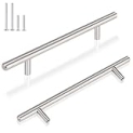 GOBEKOR 5 Pack Cabinet Handles Brushed Nickel Cabinet Pulls Stainless Steel Kitchen Cabinet Handles 5 Inch Hole Centers, Modern Solid Dresser Handles for Cabinets and Drawers @ $10.45