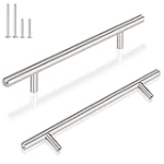 GOBEKOR 5 Pack Cabinet Handles Brushed Nickel Cabinet Pulls Stainless Steel Kitchen Cabinet Handles 5 Inch Hole Centers, Modern Solid Dresser Handles for Cabinets and Drawers @ $10.45