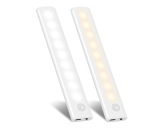 Under Cabinet Lights Motion Sensor Light Indoor USB-C Rechargeable LED Closet Lights Battery Operated Under Cabinet Lighting Wireless Under Counter Lights for Kitchen(White & Warm @ $9.00