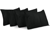 Utopia Bedding Toddler Pillowcases 14″x 20″ – 4 Pack – Envelope Closure – Soft Brushed Microfiber Fabric – Shrinkage and Fade Resistant Pillow Covers Queen Size 14 X 20 Inches (Toddler, Black)