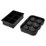 AmazonCommercial Silicone Ice Cube Tray – Set of 2 with (1) Spherical mold and (1) Square mold @ $9.52