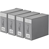 StorageTastic 4 Pack Bed Sheet Closet Organizers and Storage,Sturdy Foldable Storage Containers with Window and Label,Storage and Organization for Bedding Sheets,Duvet Covers,Blankets (Grey) @ $13
