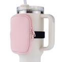 Xylitic Water Bottle Pouch for Stanley Quencher Adventure 40oz & Stanley IceFlow 20oz 30oz, Gym Tumbler Accessories for Women, Stanley Cup Pouch Bag Handheld Caddy for Running, Workout (Pink) @ $8.98