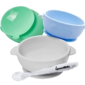 UpwardBaby Bowls with Suction – 4 Piece Silicone Set with Spoon for Babies Kids Toddlers – BPA Free Baby Led Weaning Food Plates – First Stage Self Feeding Utensils @ $10.85