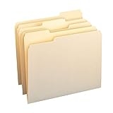 Amazon Basics 1/3-Cut Tab, Assorted Positions File Folders, Letter Size, Manila – Pack of 100 @ $13.68