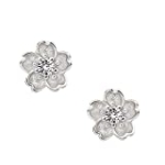 BZG Flower earrings Sterling Silver Cubic-zirconia Stud Earrings Flower stud earrings Earring for women Hypoallergenic earrings Silver earrings Sexy earrings @ $4.99