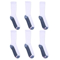 Hanes mens Hanes Men’s Socks, 6-pair Pack Max Cushion Crew, White/Grey Foot Bottom, 6 12 US