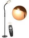 LED Bright Floor Lamp 18W, 10 Brightness Levels & 10 Colors Dimmable Floor Lamp, Touch & Remote Control, Auto Timer, Standing Reading Lamp for Living Room, Bedroom, Office, Black