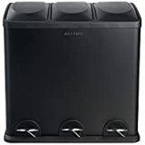 Step N’ Sort 16-Gallon 3-Compartment Kitchen Garbage Can and Recycling Bin in Black, Large (900603B) @ $58.00