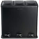 Step N’ Sort 16-Gallon 3-Compartment Kitchen Garbage Can and Recycling Bin in Black, Large (900603B) @ $58.00