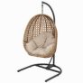 Better Homes & Gardens Lantis Patio Wicker Hanging Chair with Stand and Beige Cushion (Tan) @ $159.00